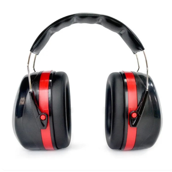 H&c ที่ครอบหูลดเสียงแบบคาดศรีษะ สีแดงดำ รุ่น EM-5002B ปรับระดับได้
