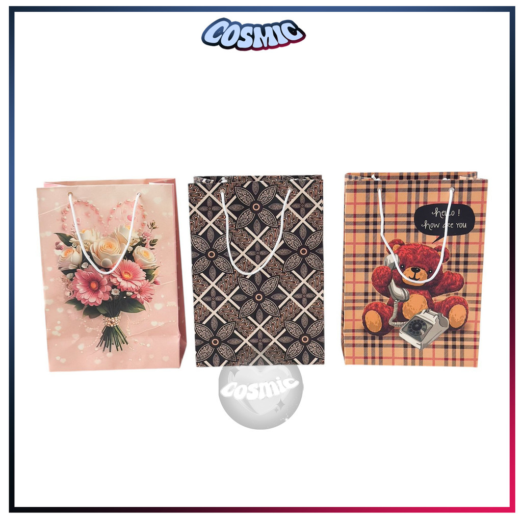 MINI PAPER BAG WITH MOTIF / FANCY PAPER BAG WITH MOTIF / MINI PAPER BAG