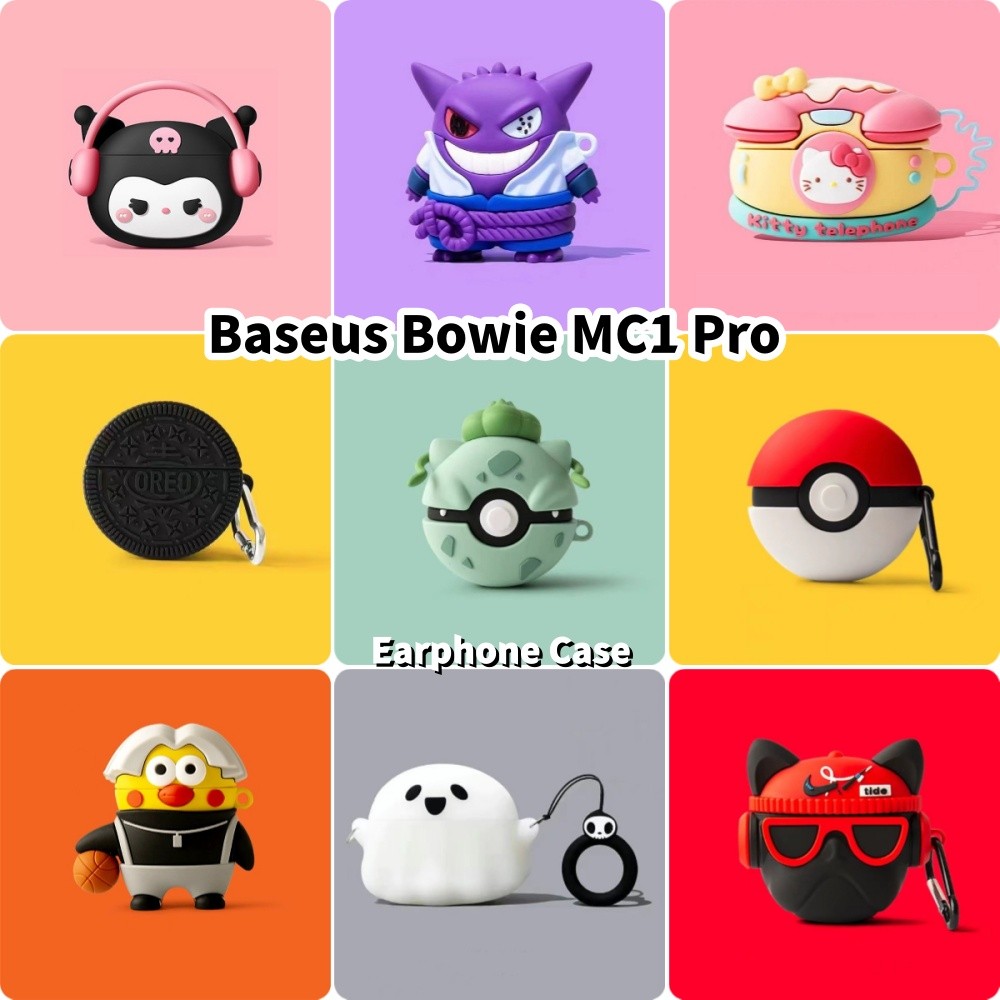 imamuraFor Baseus Bowie MC1 Pro Case Casing Soft Silicone Funny Cartoon Headphone Case NO.2