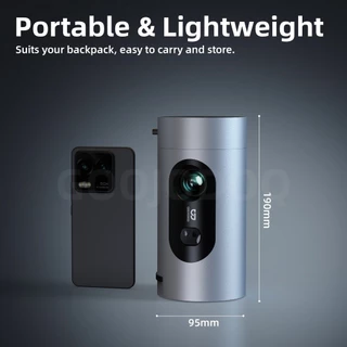 GOOJODOQ Type-C Powered Mini Projector Auto Keystone & Electronic Focus Android 13, Wi-Fi 6 & Bluetooth 4.2