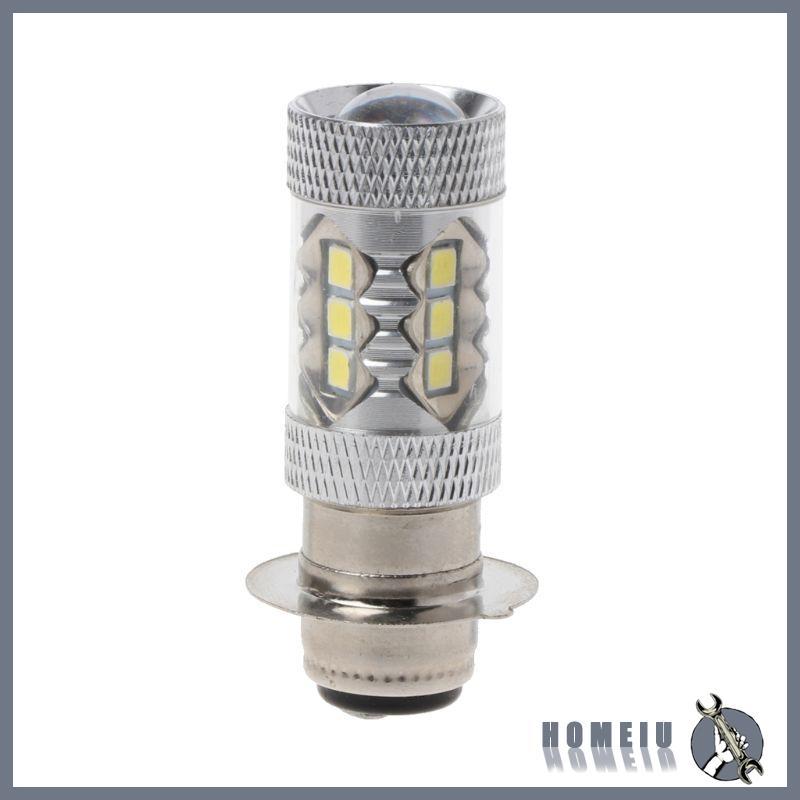 HOMEIU PX15D H6 80W 6500K 16 LED ไฟหน้าโคมไฟไฟตัดหมอกหลอดไฟสําหรับรถมอเตอร์ไซด์