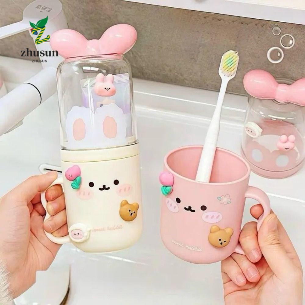 ซูซัน ที่ใส่แปรงสีฟัน, กล่องเก็บแปรงสีฟันลายการ์ตูนสําหรับเดินทาง, ถ้วยน้ํายาบ้วนปากแบบพกพา ถ้วยล้างในครัวเรือนสําหรับเด็ก