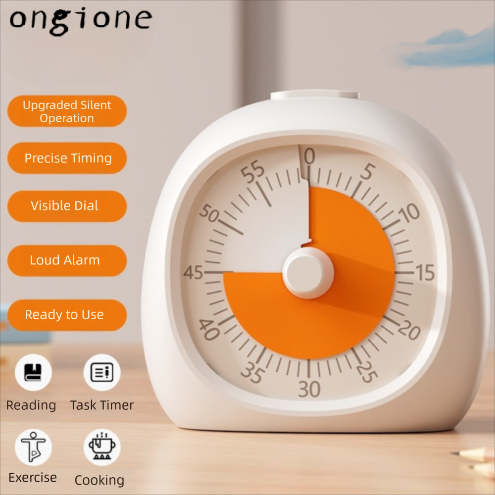ONGIONE จับเวลาถอยหลัง, 60 นาทีพลาสติก Visual Timer, ที่มีประโยชน์ Silent Focus Aid Study Timer เด็ก