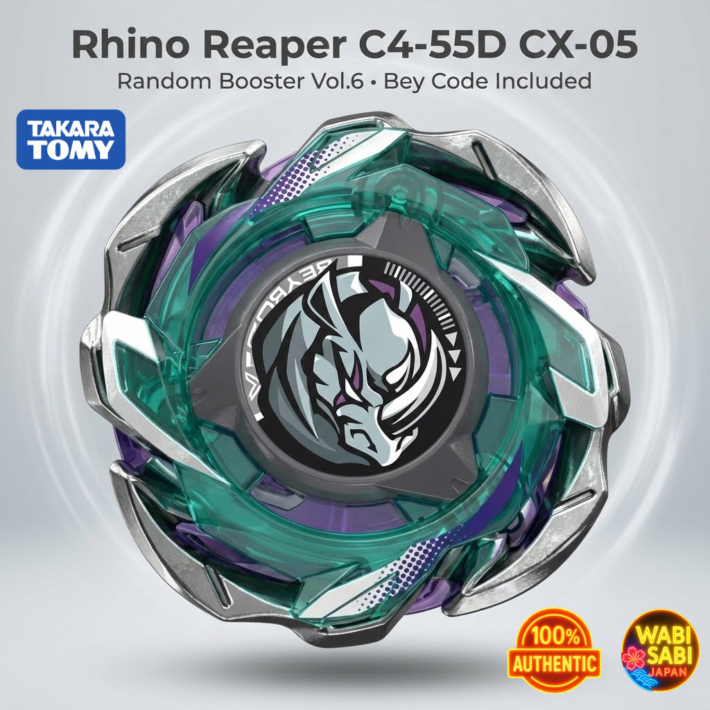TAKARATOMY Rhino Reaper C4-55D – CX-05 Random Booster Vol.6 Toy (Single Item, Bay Code Included)