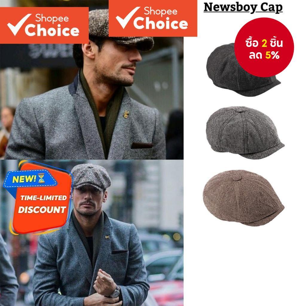 ผู้ชาย Beret หมวก Newsboy หมวกขนสัตว์แบน Retro Golf Casual สไตล์วินเทจ