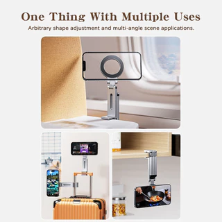 ที่วางโทรศัพท์แม่เหล็ก Carabiner-Mounted Phone Tripod ขาตั้งสมาร์ทโฟน แรงดึงดูดแม่เหล็กสองด้าน เล็ก