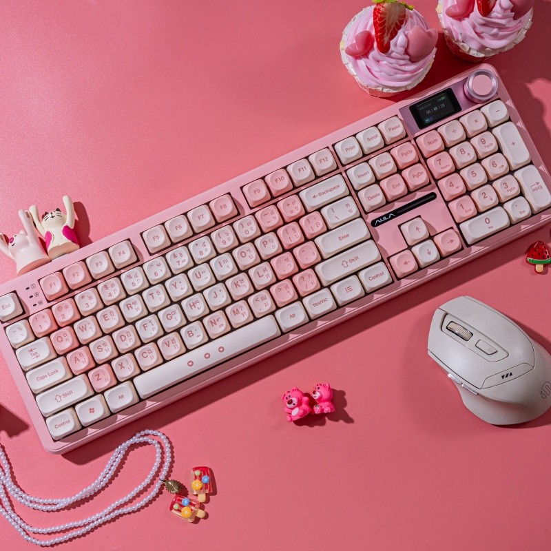 AULA F108 Pro คีย์บอร์ดบลูทูธไร้สายภาษาไทย Macro Gaming Keyboard ปะเก็น Hot-swap คีย์บอร์ดขนาดเต็มพร