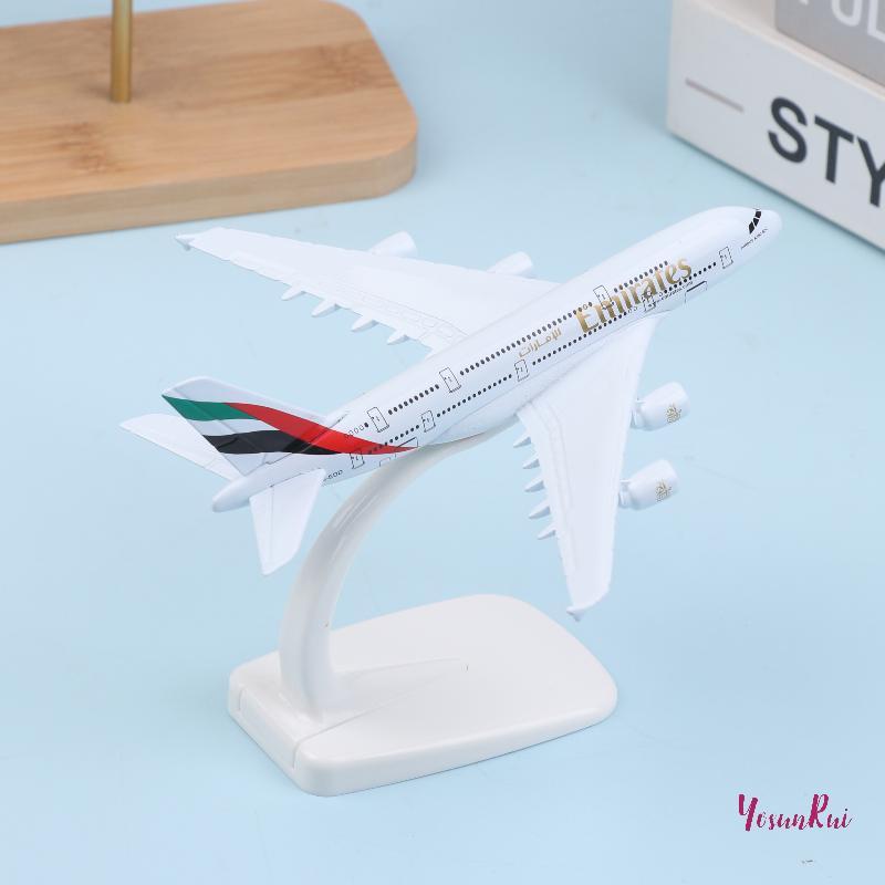 YosunRui] 1 ชุด Airbus A380 14 ซม.เครื่องบินรุ่น Emirates โลหะจําลองวัสดุโลหะผสมเครื่องบินการบินจําล