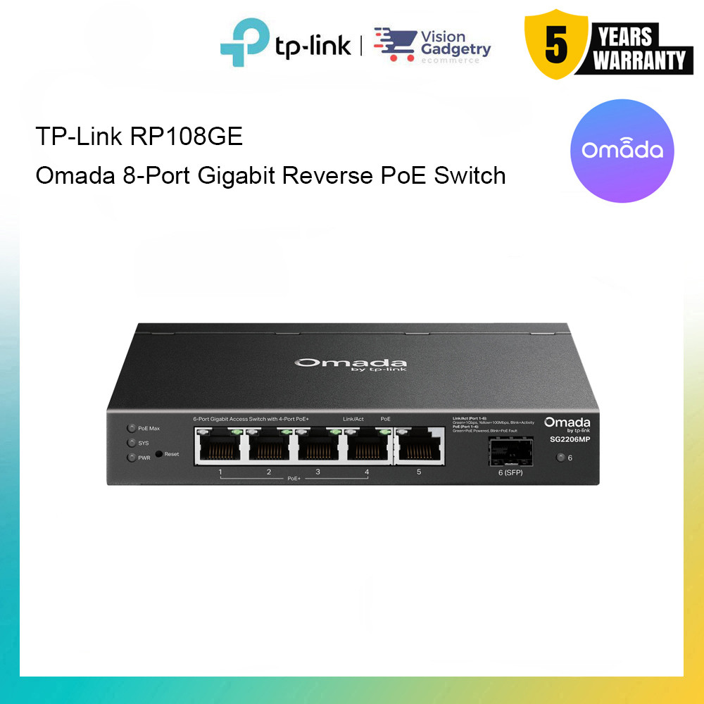 TP-Link RP108GE Omada 8-Port Gigabit Reverse PoE Switch