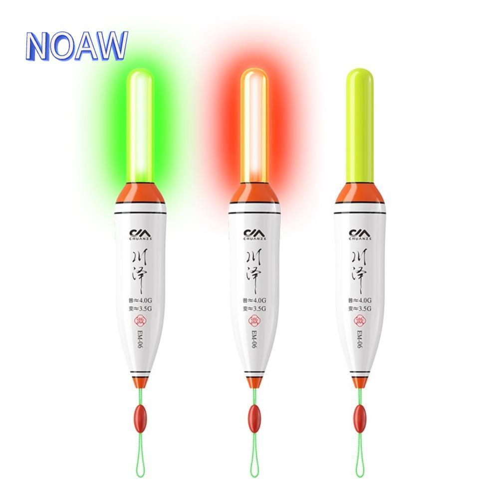 ทุ่นลอยตกปลา LED สีแดง พร้อมไฟและใช้ถ่านชนิด CR425 ออกแบบสำหรับการลากและการไหลของปลา มีปลายสั้น