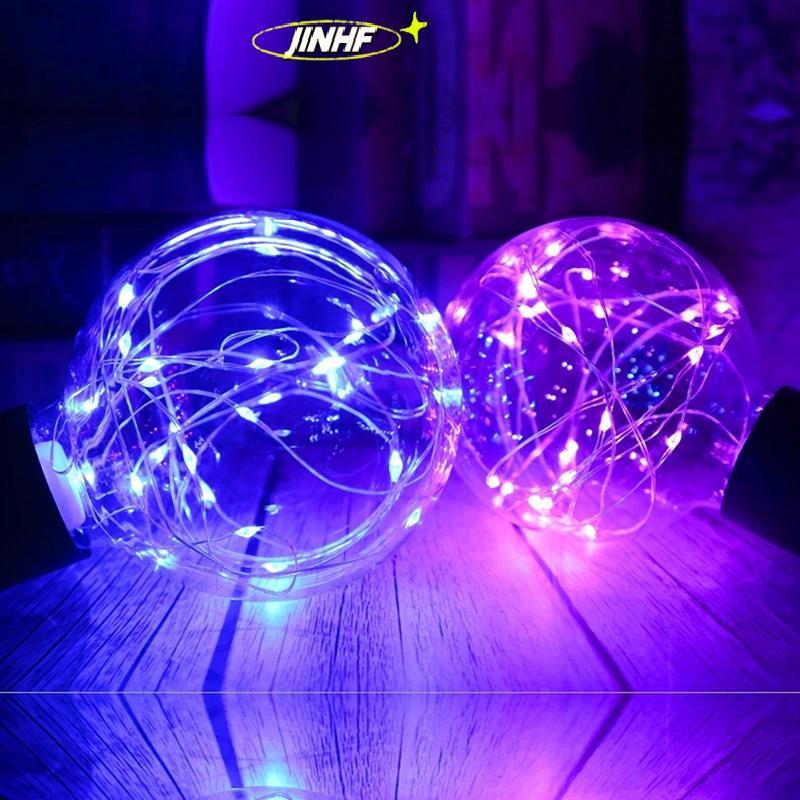 [BestBuyshop] 8 ซม.LED Edison String Light Bulb E27 220V สีสัน RGB Lighting Copper Wire Bulb ตกแต่งบ