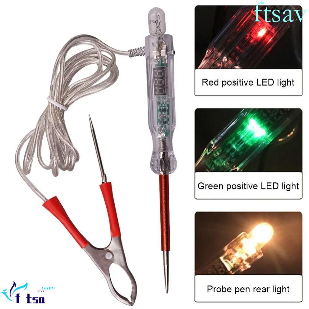 SWIFTSAVER ปากกาทดสอบแรงดันไฟฟ้า, 6 V/12 V/24 V Dual-color Car Light Circuit Tester Lamp, การวัดไฟฟ้าดิจิตอลจอแสดงผลหลอดไฟรถ Diagnostic Probe รถจักรยานยนต์