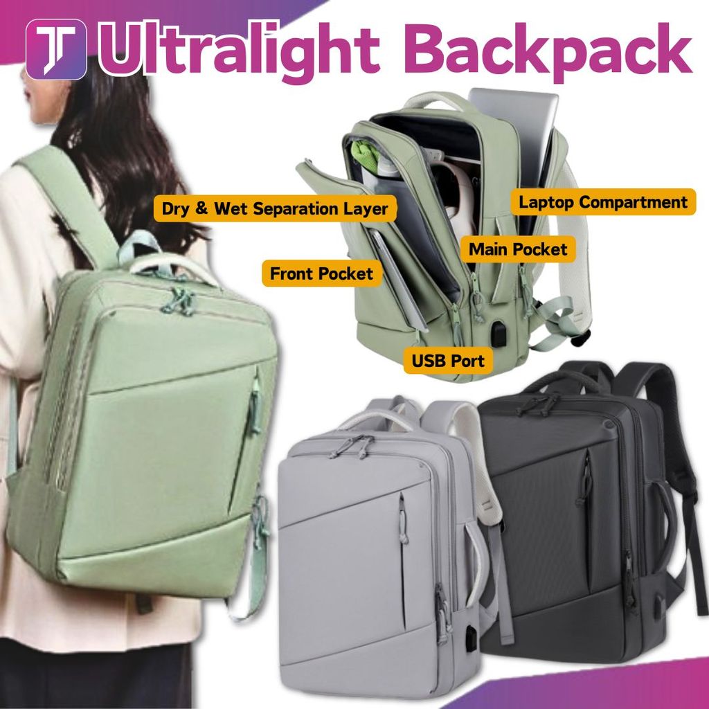 JTravel College Student Bagpack Travel Bagpack กันน้ําแล็ปท็อป 16 นิ้วกระเป๋าเป้สะพายหลังการเดินทางเ