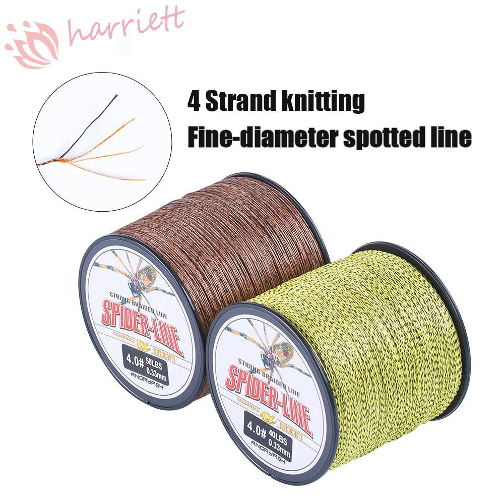 HARRIETT สายตกปลายาว 100 ม. สำหรับน้ำหนัก 10-60 ปอนด์ ทำจาก PE ถักสีเหลืองลาย Cameo คุณภาพสูง