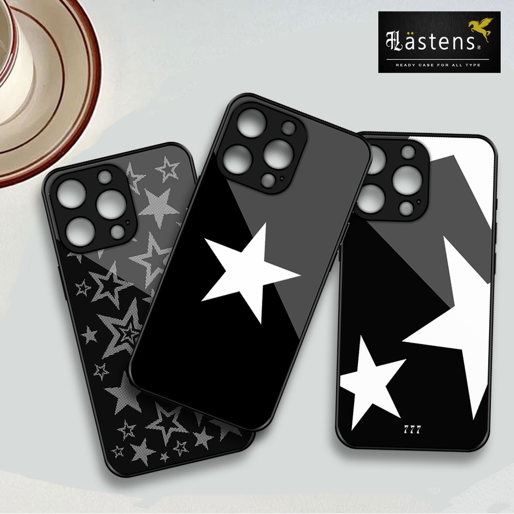 ALL TYPE CASE GLOSSY GLASS STAR MOTIF GLASS สําหรับ SAMSUNG A05 A05s A06 A07 A10s A04s A04 A22/M22 4