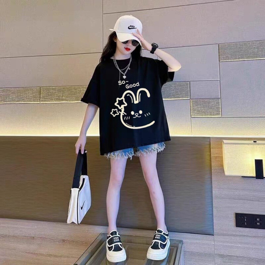 (จัดส่งตลอด 24 ชั่วโมง)พร้อมส่ง เสื้อยืดแขนสั้นเด็ก เสื้อคอกลม แฟชั่นฤดูร้อนสไตล์เกาหลี ใส่สบาย การ์ตูน Stickman พิมพ์