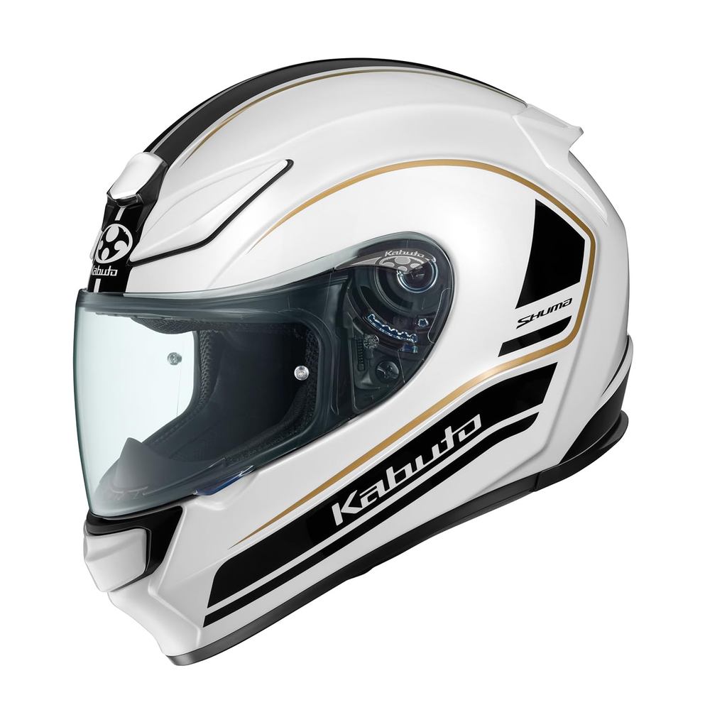 OGK KABUTO Full Face Motorcycle Helmet SHUMA NOVA Flat Black White (Size: XS)