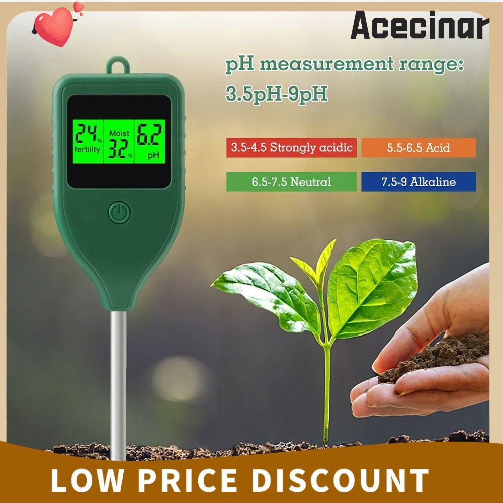 ACECINAR PH Meter, 3 in 1 Multi-functional Soil Tester, Professional Anti-overwatering สะดวก Soil Fe