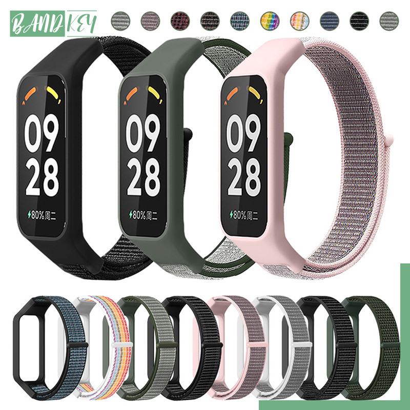 กีฬาไนลอนหลองกรณีวง for Smartwatch Xiaomi Redmi Band 2 อุปกรณ์เสริมสายรัดแทนที่นุ่ม for Xiaomi Band 8 Active