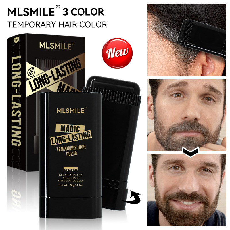 COD หวีย้อมผมแบบพกพา MLSMILE หวีย้อมผมปกปิดผมหงอก Covering White Hair แท่งย้อมผมแบบพกพาและหวีเปลี่ยนผม