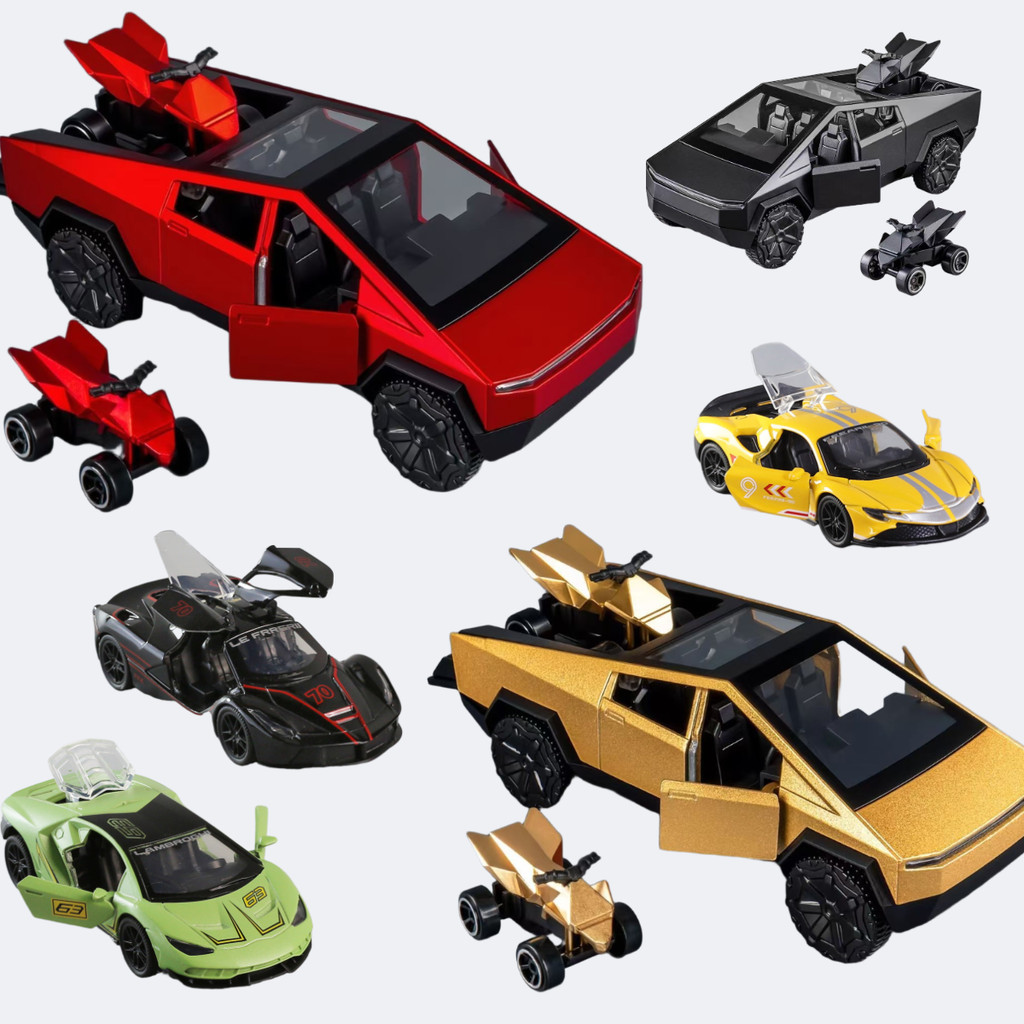 Tesla Ferrari SF90 Lamborghini วัสดุโลหะผสมรถสปอร์ตรุ่นเครื่องประดับรถของเล่นเด็ก