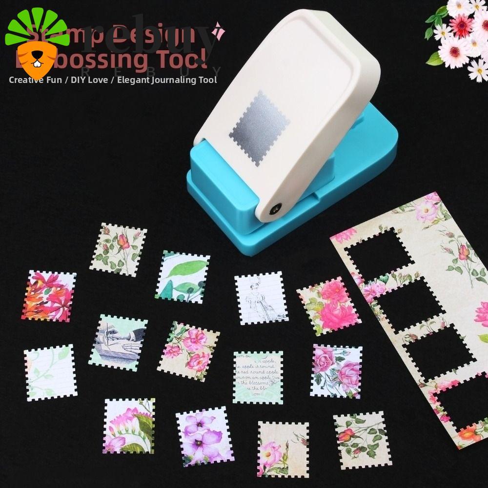 REBUY Stamp Border Punch,ประหยัดแรงงาน DIY ลายนูน|อุปกรณ์การเรียนตัดหัตถกรรมขนาดใหญ่ที่ทําด้วยมือต้นคริสต์มาสหลุมหมัดวารสารทํา
