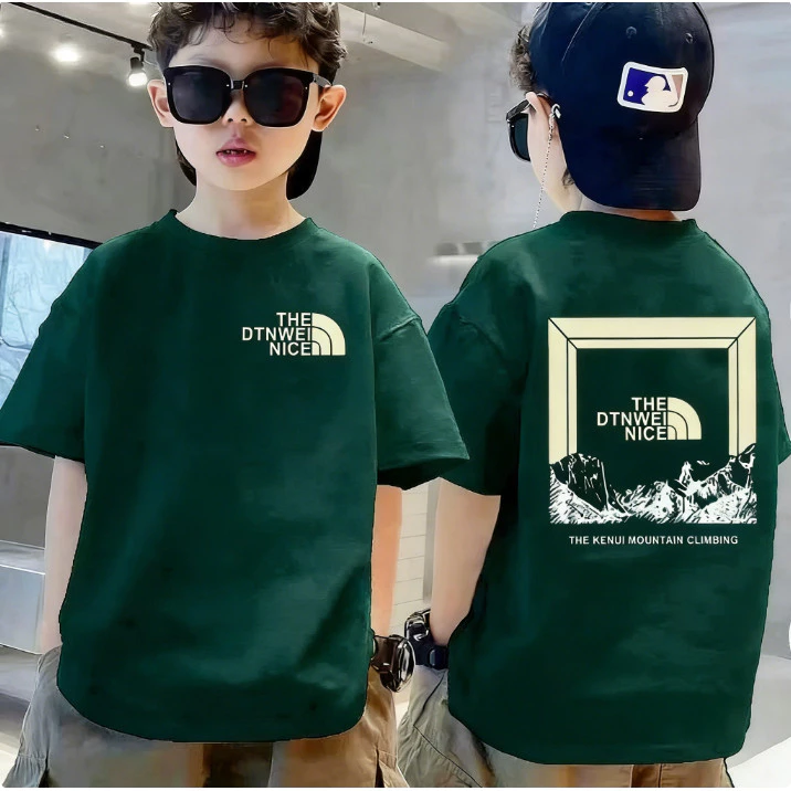 [จัดส่งภายใน 24 ชั่วโมง] เสื้อยืดเด็ก / ผ้าฝ้ายแท้ / ลายพิมพ์ย้อนยุคสไตล์เกาหลี / ขนาดสำหรับเด็กอายุ 1-12 ปี