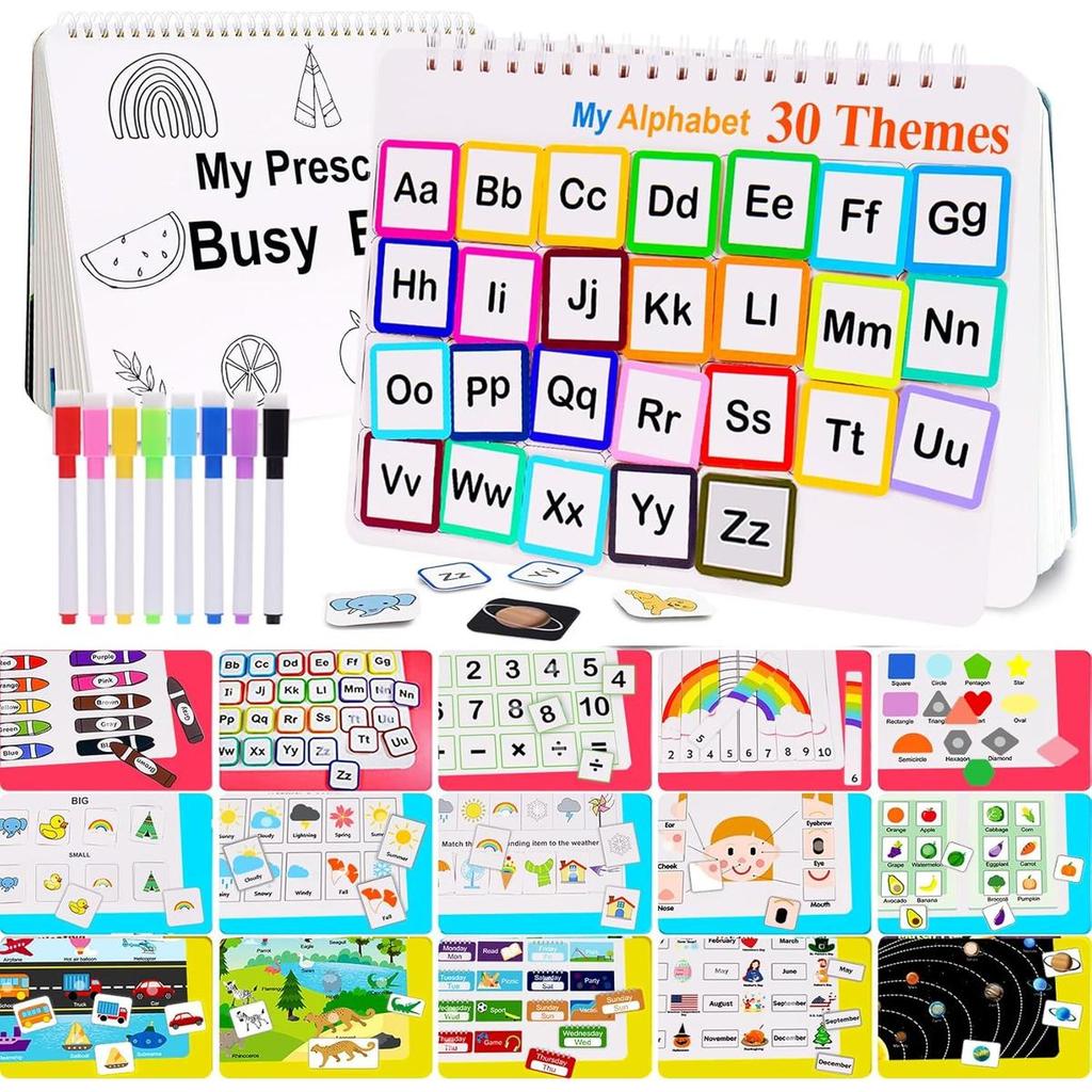 [30Themes]MontessoriBusyBookforKids,PreschoolingAtivties,ToddlerBusyBoard,Giftsfors,ChristmasGifts,T
