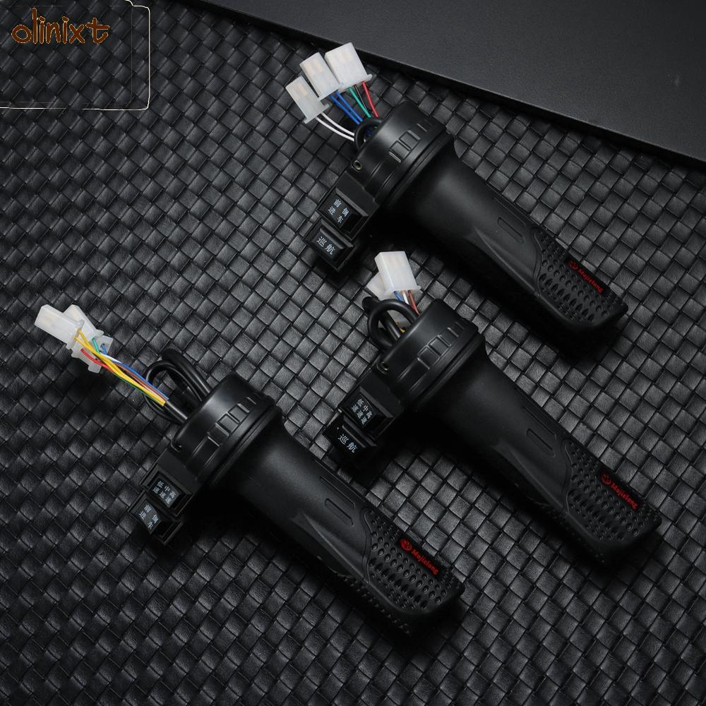 OLINIXT คันเร่งแฮนด์ Twist Grip สำหรับจักรยานไฟฟ้า ใช้งานได้ทั้ง 12V และ 24V