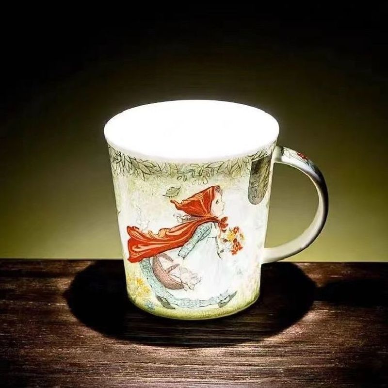 อังกฤษ DUNOON DUNOON DUNOON Porcelain Cup Little Red Riding Hood สไตล์ยุโรปแก้วถ้วยน้ําสํานักงานพร้อ