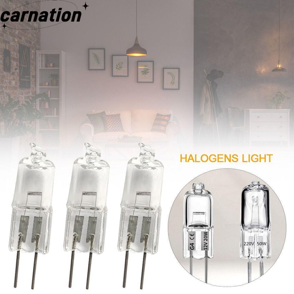 CARNATION 5 ชิ้น G4 G5.3 G9 หลอดฮาโลเจน, 10W 20W 35W 40W หลอดฮาโลเจนแสง, 2023 หรี่แสงได้ 12V/220V จําลองโคมไฟเซรามิก