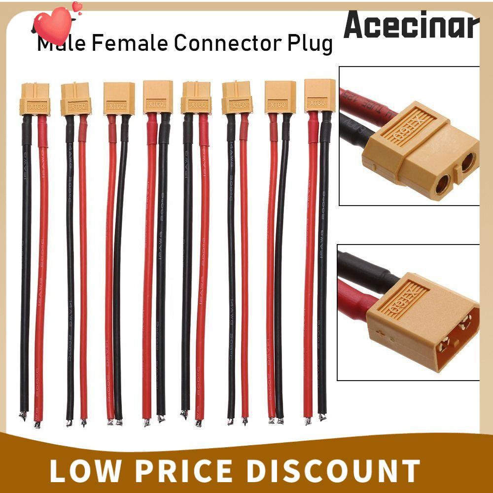 ACECINAR 100MM XT90 Connector, 2 รูปแบบหญิง/ชาย XT90 Connector, คุณภาพสูง 10AWG สายไฟชิ้นส่วนเครื่อง