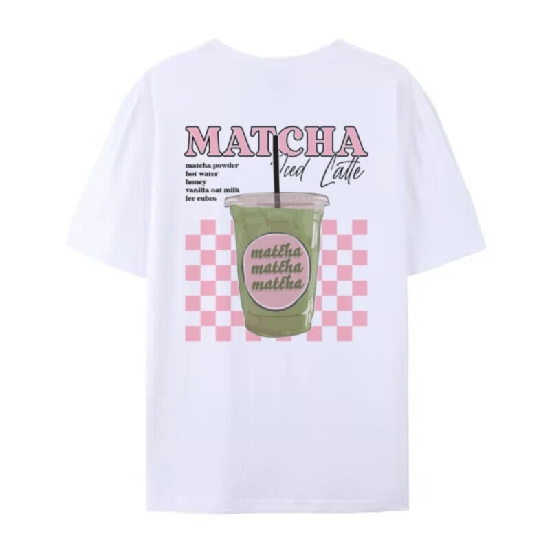 280克喷直棉欧码Y2k Aesthetic Matcha Latte Back Print T26.3.1 R5HQ