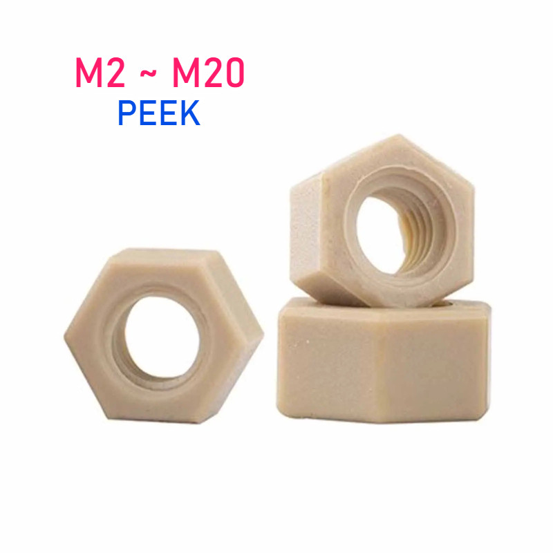 M2 M3 M4 M5 M6 M8 M10 M12 M14 M16 M20 PEEK สูง-อุณหภูมิทนฉนวนกันความร้อนไนลอนพลาสติก Hex Hex Hex Hex
