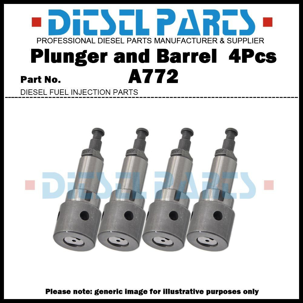 ลูกสูบ 4 ชิ้น A772 Plunger และชุดถัง A772 131153-9320 สําหรับ ISUZU ELF 4HE1 4HF1 4HG1 4HK1T 4JB1TC 