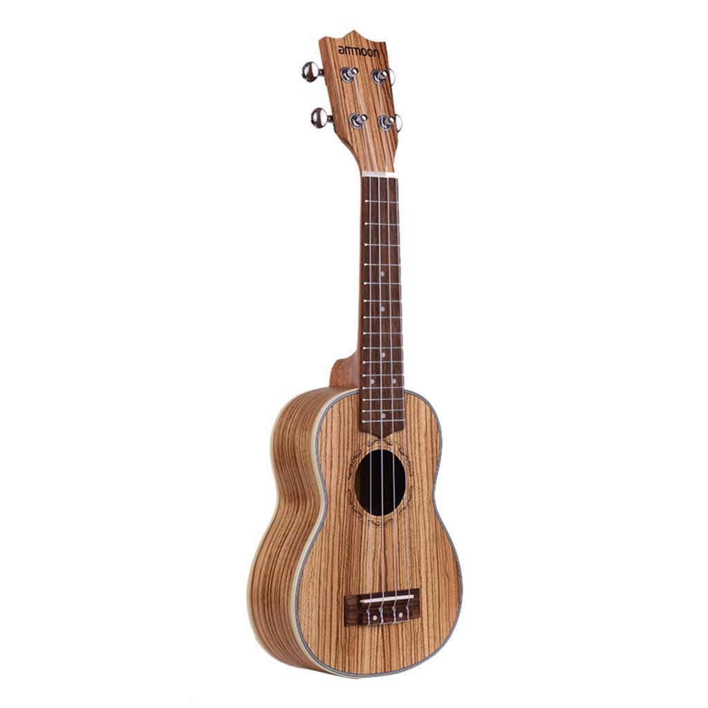 Hengyus ammoon 21 นิ้ว Soprano Ukulele Ukelele Zebrawood String Instrument ดนตรีสําหรับผู้เริ่มต้น