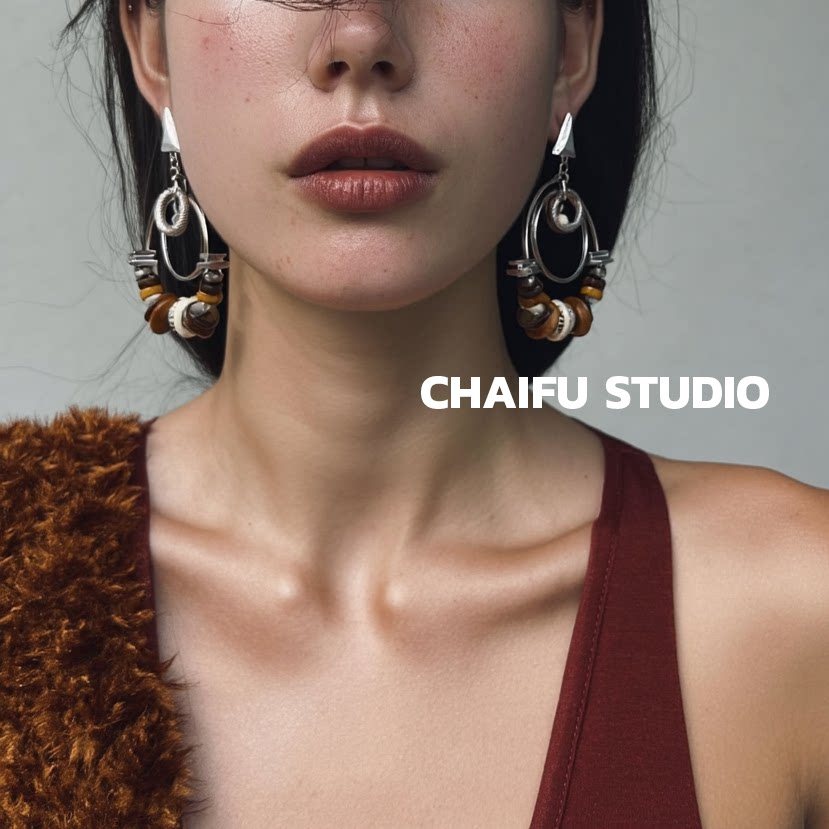 Fanxing Studio/E107 Bohemian สไตล์ชาติพันธุ์ Niche Design เกินจริงต่างหูต่างหู