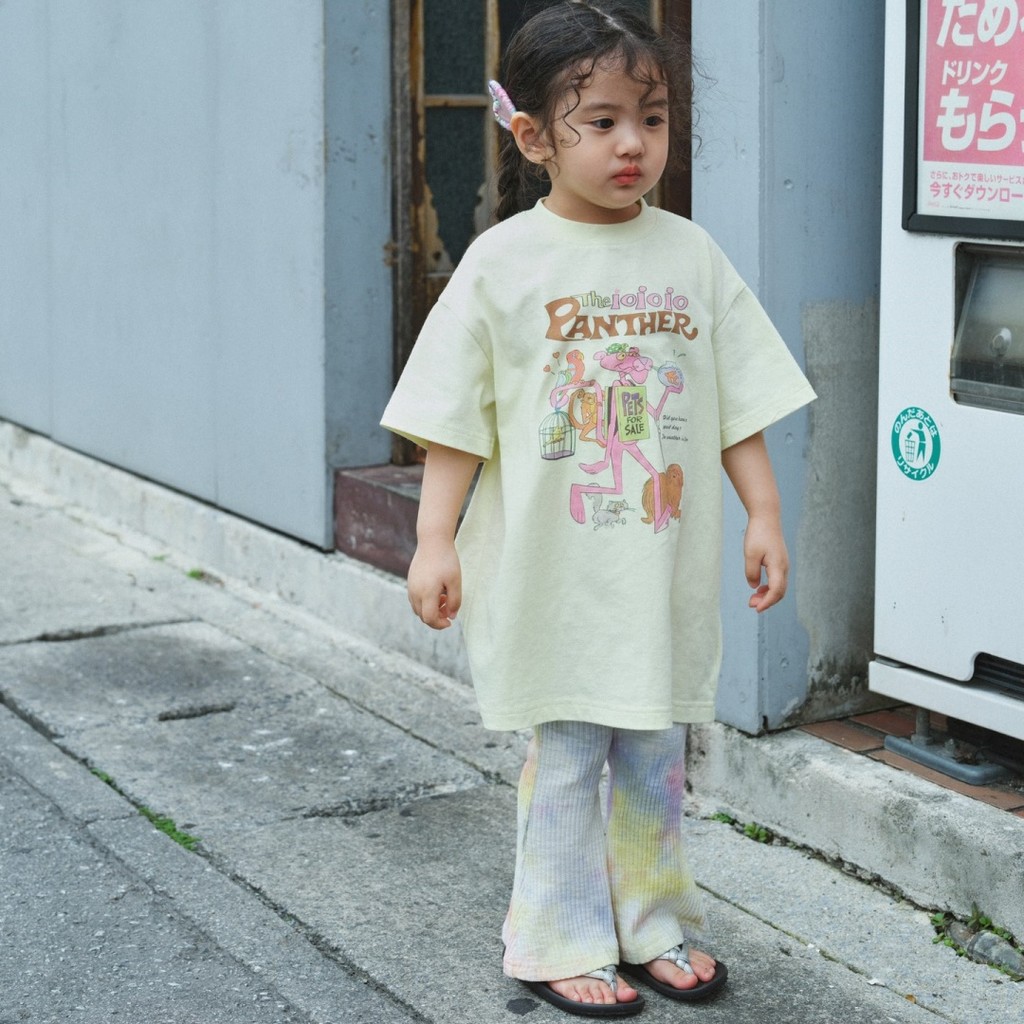 Theioioio กางเกงขาบานเด็กหญิง ลายมัดย้อมสีรุ้ง ผ้าคอตตอนร่อง นุ่มยืดหยุ่นพิเศษ 2-6 ขวบ TLX20367