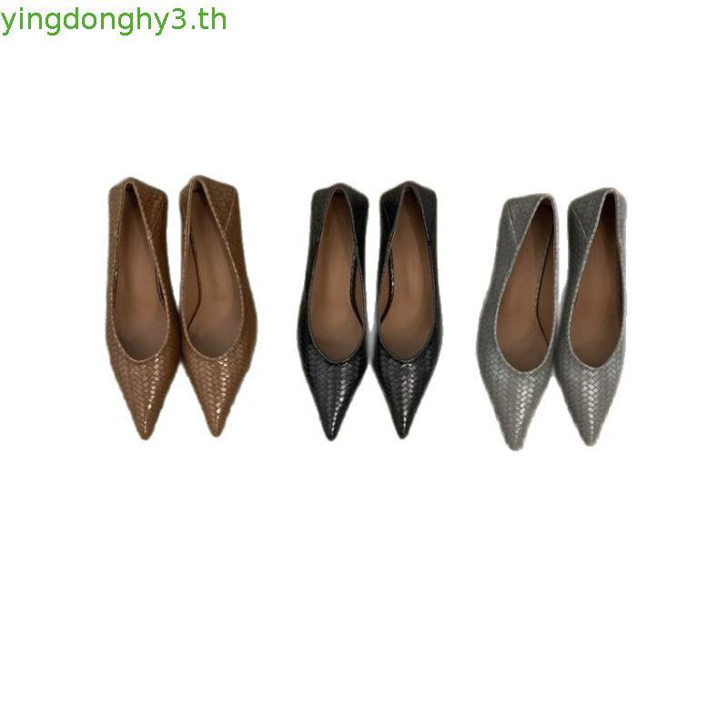 รองเท้าส้นสูงชี้นิ้วแบบ.krish.fashion สำหรับผู้หญิงไซต์ใหญ่ 34-41