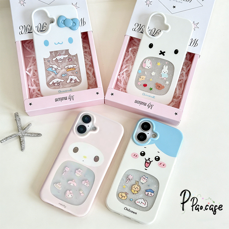 สำหรับ IPhone 11 17 15 XR 16 13 12 14 Pro Max X XS 7 8 16 15 14 Plus เคสวาวว ลายเมโลดี้มิฟฟี่ซินนาม่อนชิวาวาน่ารักฮิต
