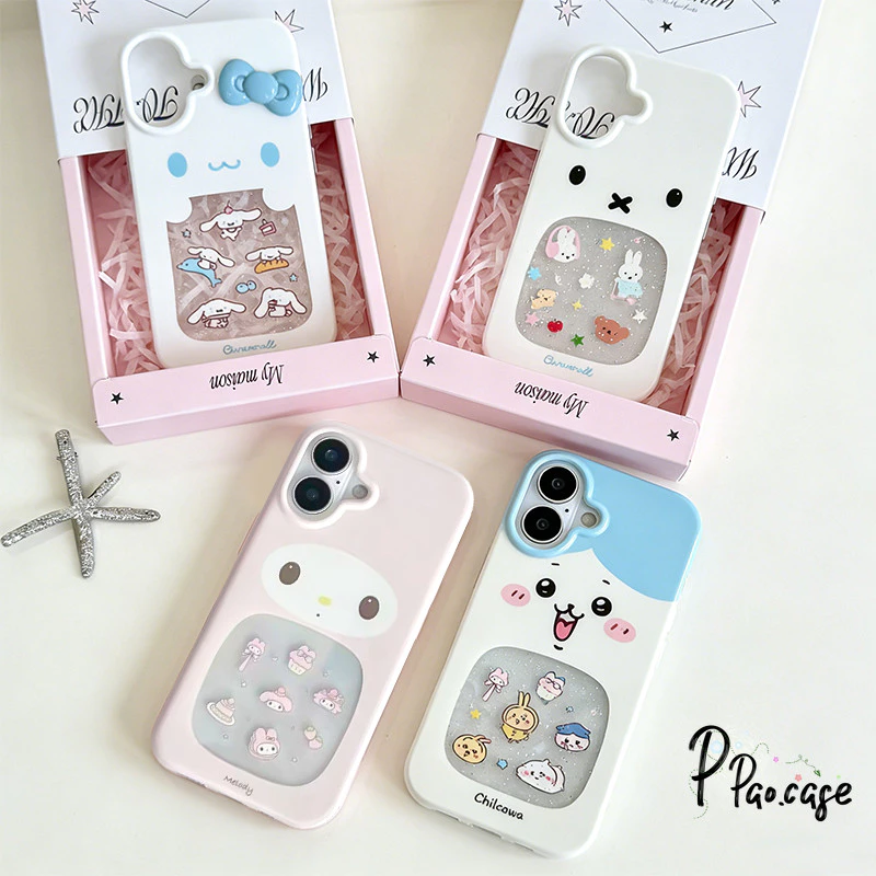 สำหรับ IPhone 11 17 15 XR 16 13 12 14 Pro Max X XS 7 8 16 15 14 Plus เคสวาวว ลายเมโลดี้มิฟฟี่ซินนาม่อนชิวาวาน่ารักฮิต