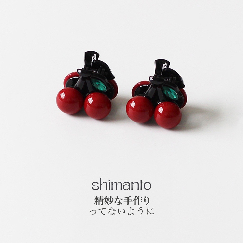 Shimanto  กิ๊บติดผม เชอร์รี่ สีแดงสุดคลาสสิก สไตล์เกาหลี สำหรับหนีบผมข้าง ผมหน้าม้า