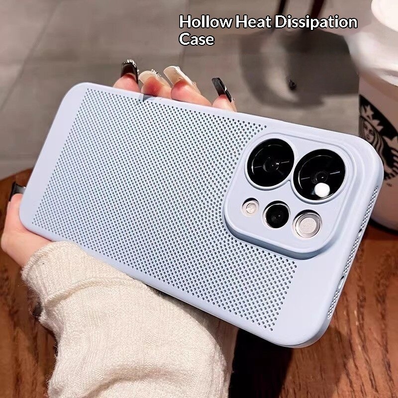 ตาข่ายน้ําหนักเบากระจายความร้อนเคสโทรศัพท์สําหรับVivo S50 S30 S20 S19 S18 S17 S16 V40 V30 V29 V27 Pro Miniเต็มรูปแบบฝาครอบป้องกันสําหรับเลนส์ฟิล์มBreathable PC hard shell