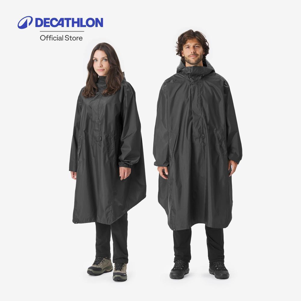 Decathlon Hiking Rain Poncho - Mt500 เสื้อกันฝนสำหรับเดินป่ารุ่น Mt500 ขนาด 60 ลิตร - Black