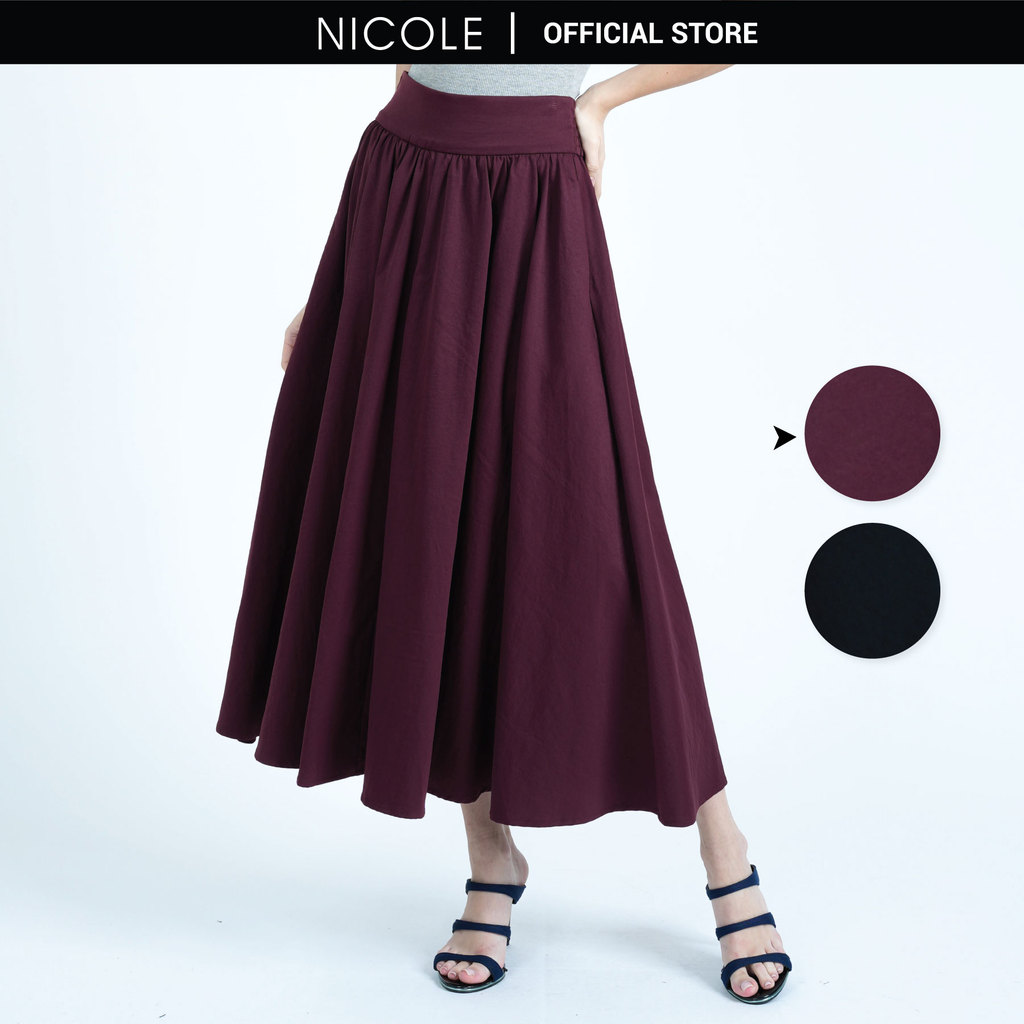 NICOLE กระโปรงเอวสูง Maxi Flared (NS3-2510-0061)