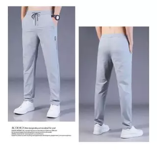 ZENOX ซื้อ 1 Khaki 2 Thin Slim Fit Casual กางเกงสําหรับชาย Basic Plain Sweatpants แฟชั่นเกาหลี Simple Straight กางเกง Plus ขนาดสีดํา\Grey\Blue\Khaki\Brown
