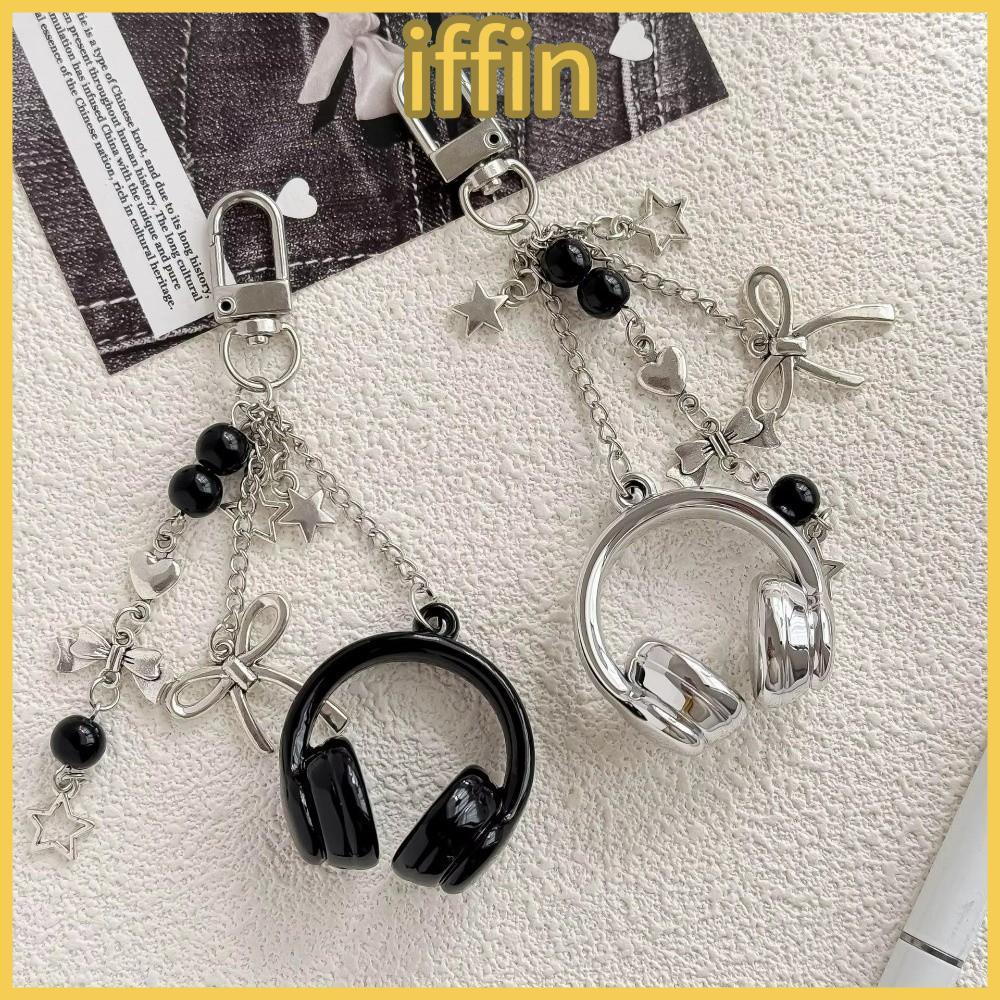 IFFIN หูฟัง Charms, Y2K แขวนเพลงหูฟังกระเป๋า Charms, พวงกุญแจตกแต่งกระเป๋า
