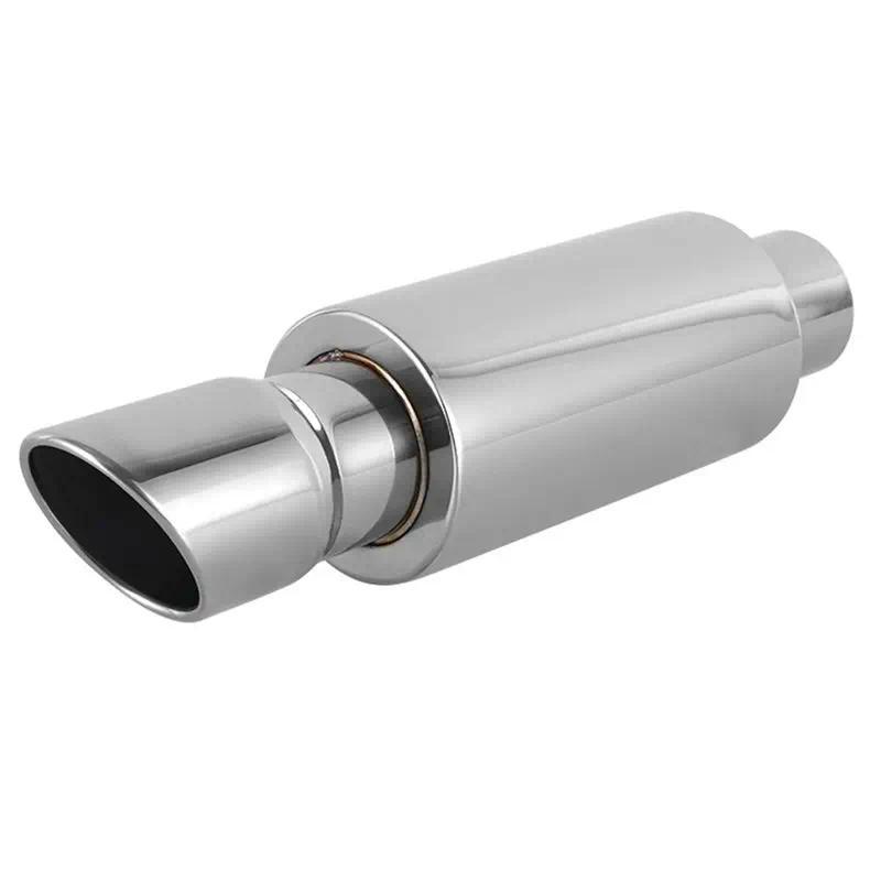 1PCS สากลสแตนเลสรถท่อไอเสียสีเงินด้านหลังหางคอท่อ