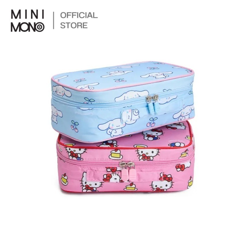 Mini Mono x  Sanrio กระเป๋าเครื่องสำอาง ไซส์ L ลิขสิทธิ์แท้ | ยูนิเซ็กส์ ไนลอน จุของได้ พกพาสะดวก