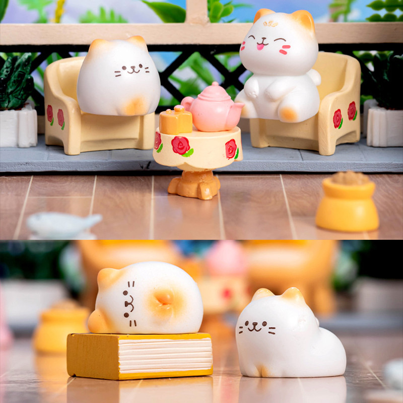 แมวน่ารักออกแบบตกแต่งสัตว์น่ารักสก์ท็อปเครื่องประดับหน้าจอคอมพิวเตอร์ขอบภูมิทัศน์แมวเครื่องประดับ